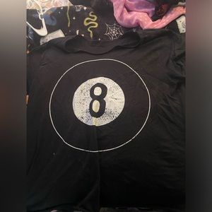Black 8 ball graphic tee